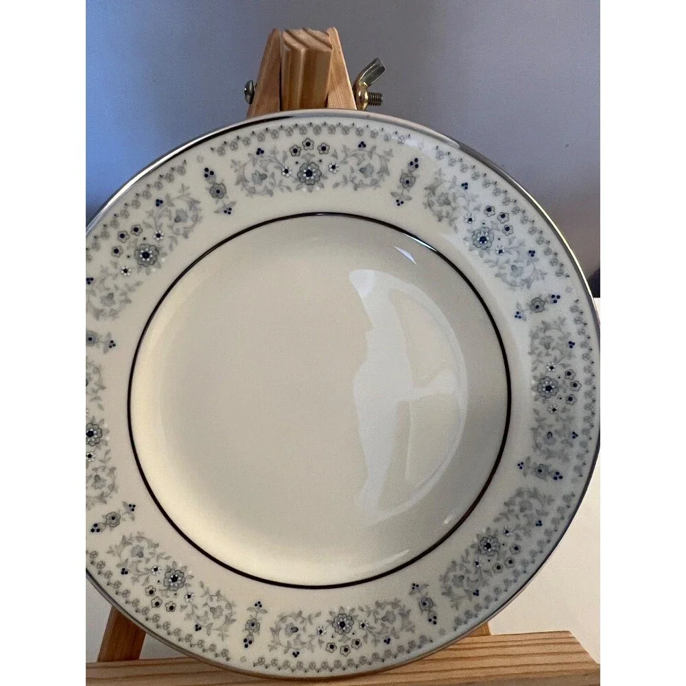 Vintage Minton Beaumaris Bread Plates (8) Fine Bone China Blue Floral 6.5